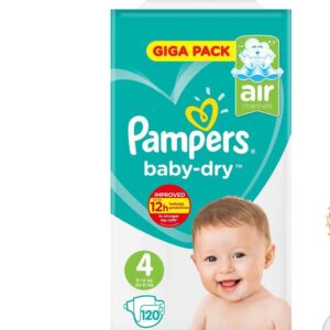 Pampers Baby Dry Size 4 120 Giga Pack  9 - 14kg