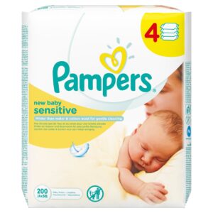 Pampers New Baby Sensitive  4 Pack 200 Baby Wipes