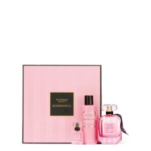 Victoria’s Secret Bombshell Gift Set – 50ml Eau de Parfum + 7.4ml Mini Perfume + 120ml Luminous Fragrance Lotion